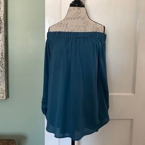 Wishlist apparel Elastic Neckline Top - Teal